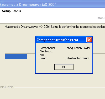Catastrophic Error with Dreamweaver Catastrophic Error with Dreamweaver